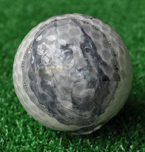 Money bill golf ball